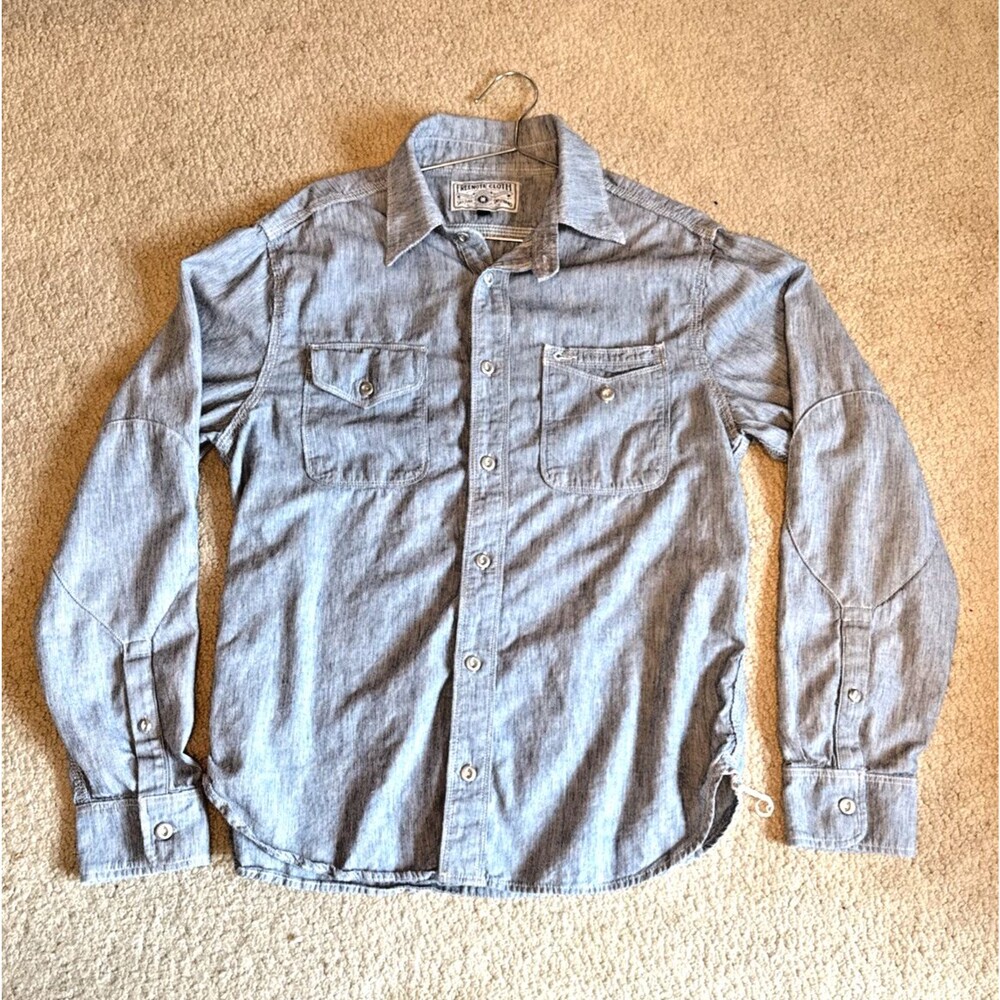 Freenote Cloth Lambert Hickory Stripe Long Sleeve Shirt | Men's Large - Picture 6 of 11